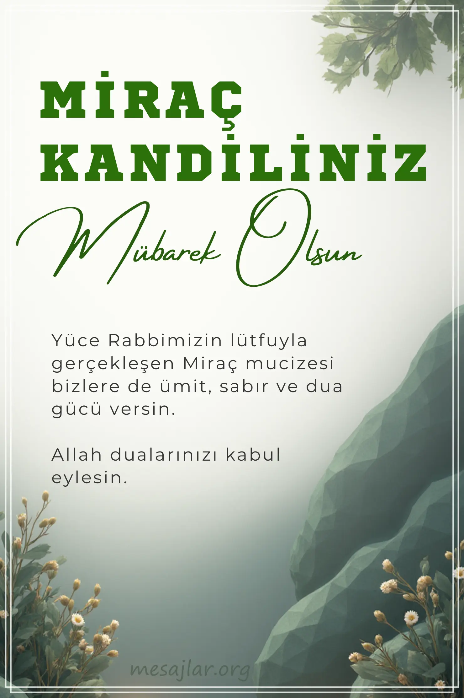 Resimli Miraç Kandili Mesajları Sözleri